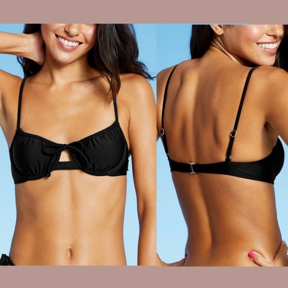 NWT Xhilaration Shirred Bikini Top ( Small ) Cheeky High Waist Bottom ( XS ) - Picture 10 of 12